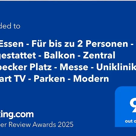 Rtr - Fuer Bis Zu 2 Personen - Voll Ausgestattet - Balkon - Zentral Limbecker Platz - Messe - Uniklinikum - Smart Tv - Parken - Modern *